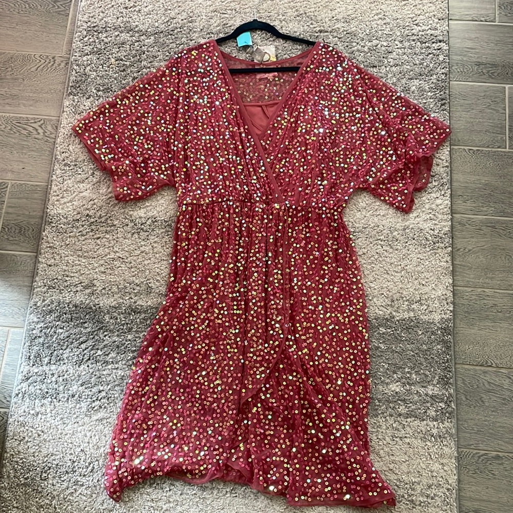 ASOS Pink Sequin Dress. With tags